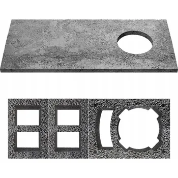 Komín Betonová deska na komín KW+W2+W2 čepice 51x112 krycí deska nástavec