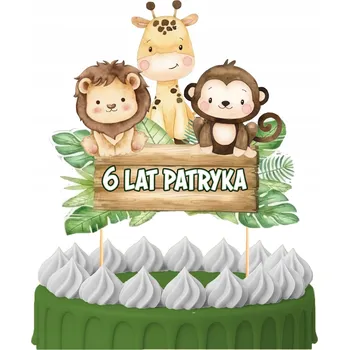 Obraz ZÁPICH DO DORTU Narozeninový sto let ZOO SAFARI ZVÍŘÁTKA POSTAVY TOPPERY 12