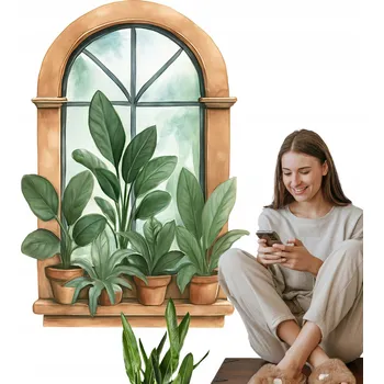 Samolepící dekorace Samolepka Dekorace na Fólii Samolepící na Zeď 70x100 cm Okenní Rostliny.