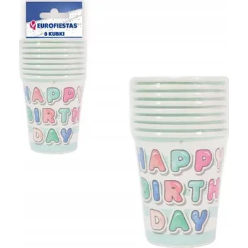 Party nádobí Stylové papírové kelímky na narozeniny s proužky