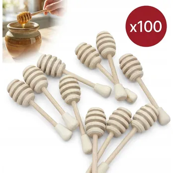 Příbor Dřevěná lžička na med 10 cm SADA 100 kusů