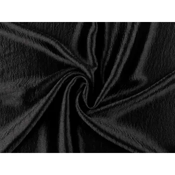 Satén s mačkaným efektem, střední, 9 černá