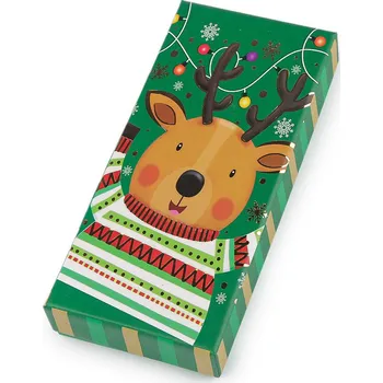 Vánoční dekorace Vánoční dárková krabička s jmenovkou, ideální na bankovky Varianta: 4 zelená sob, Balení: 1 ks