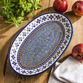 BOLESŁAWIEC GU-1265 DEK. DU60 36 x 23 cm - keramický talíř