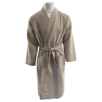 Dámský župan Elegantní waflový župan, šampaňská M