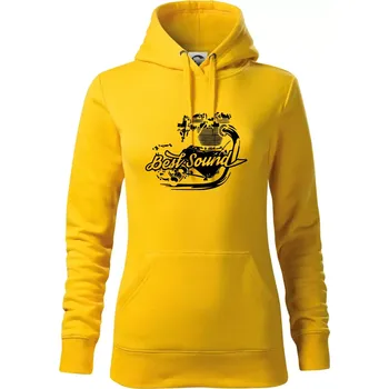 Dámská mikina Moto Best Sound - Mikina dámská Cape s kapucí - S ( Žlutá )