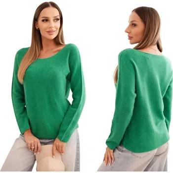 Dámský svetr Kesi dámský svetr zelený klasický do pasu univerzální velikost