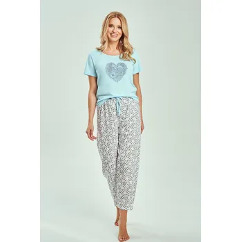 Pánské pyžamo 3513 DÁMSKÉ PYŽAMO ALESSIA M-XL tyrkysová L