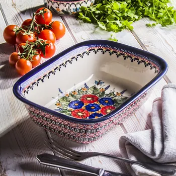 Keramický talíř Bolesławiec 25 x 19 cm - dek. 149 ART.