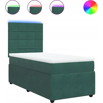 Postel Kontinentální postel s čelem, 190 x 90 x 140,5/150,5 cm, tmavě zelená