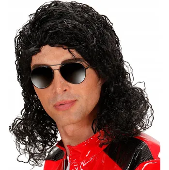 Widmann paruka polodlouhé vlasy černé kudrnaté