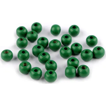 Dětské navlékací korálky Dřevěné korálky Ø10 mm, velké, 8 zelená