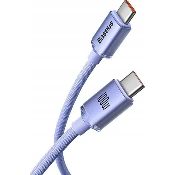 Datový kabel USB-C kabel na USB-C Baseus Crystal Shine, 100W, 2m (fialový)