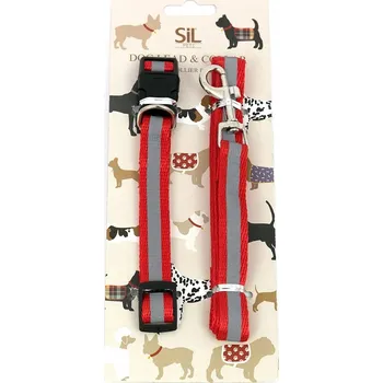 Vodítko pro psa VODÍTKO S OBOJKEM PRO PSA KOČKU MODRÁ 1,10 M