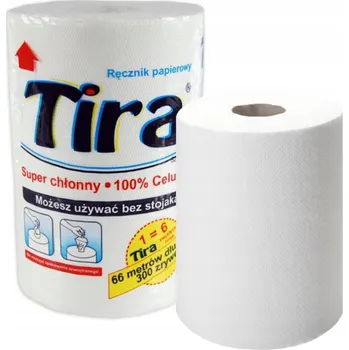Utěrka Papírová utěrka Tira 66 m, 300 útržků, celulóza