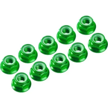 RC vybavení M3 hliníkové samojistné matičky s osazením zelené, 10 ks. Ultimate Racing - RC_322359