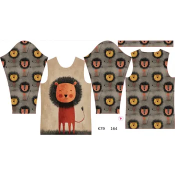 Panel na dětské funkční tričko s dlouhým rukávem 164 šťastný lvíček