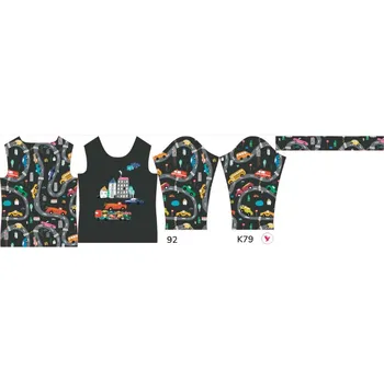 Panel na dětské funkční tričko s dlouhým rukávem 92 barevná auta