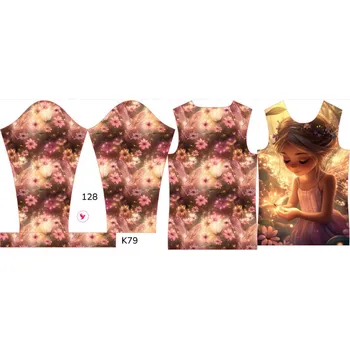 Panel na dětské funkční tričko s dlouhým rukávem 128 víla září