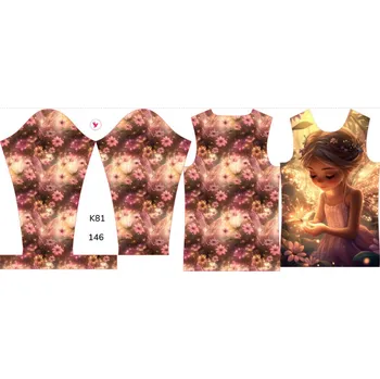 Panel na dětské termo tričko s dlouhým rukávem 146 víla září