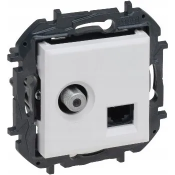 Elektrická zásuvka LEGRAND NILOE STEP 863177B ANTÉNNÍ ZÁSUVKA TV F INTERNET UTP KAT. 6 BÍLÁ