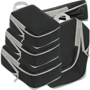 Camerazar Sada 4 organizérů do cestovního kufru, černá, se zipem