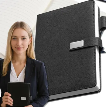 Diář Camerazar Zápisník/deník A5 kožený elegantní zapínání černý