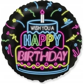 Balónek Fóliový balónek 18" FX - Všechno nejlepší k narozeninám - NEON, balený