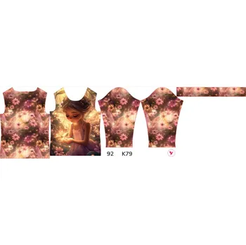 Panel na dětské funkční tričko s dlouhým rukávem 92 víla září