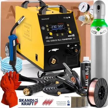 Svářečka Svářečka MAGNUM MIG 230/2 ALU Synergie 230V 400V TIG DC MMA Bodové svařování Hot Start