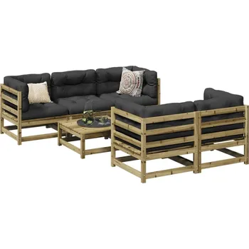 Zahradní sestava vidaXL 6dílná zahradní sedací souprava masivní borovice [3299288] Barva: Přírodně impregnované