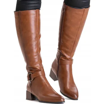 Dámské kozačky Wojtyłko dámské kozačky nad koleno na blokovém podpatku, velikost 40