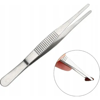 Péče o řasy a obočí Anatomická ocelová pinzeta se zoubky