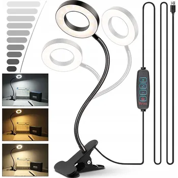 Lampička LAMPičKA NA ČTENÍ KNIH NOČNÍ S KLIPEM USB AKUMULÁTOR 8 LED 3 BARVY