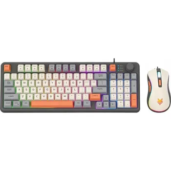 Klávesnice Sada drátové herní klávesnice a myši Xunfox K82 s podsvícením