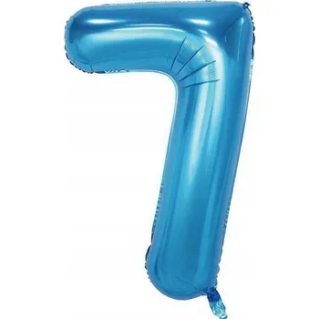 Balónek FÓLIOVÝ BALÓNEK ČÍSLICE 7 SEDM MODRÉ ČÍSLO VELKÉ 100cm HELIUM NAROZENINY