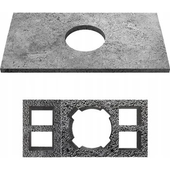 Komín Betonová deska na komín W2+KW2 stříška 51x93 cm krycí deska komínová hlavice