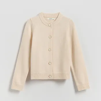 Dívčí svetr Reserved - Úpletový kardigan - tělová - 788IE-02X - 788IE-02X-152