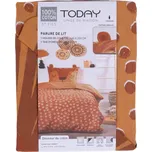 POVLEČENÍ BAVLNĚNÉ PRO DĚTI ORANŽOVÉ TYGR 200 X 140 CM KNOFLÍKY