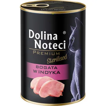 Krmivo pro kočku Krmivo pro kočky Dolina Noteci Sterilised bohaté na krůtí konzervu 400 g