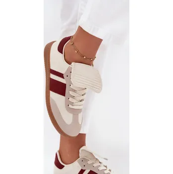 Dámské tenisky Dámské nízké sneakers s vyhrnutým jazykem Ardira – bordó Velikost: 38