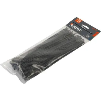 Stahovací páska Černá plastová stahovací páska - 10 x 0,25 cm - 100 ks