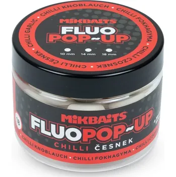 Boilies MIKBAITS Plovoucí fluo boilie 150ml - Chilli Česnek 18mm
