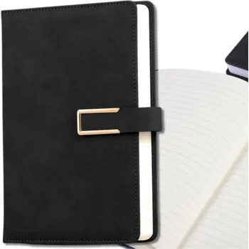Diář Camerazar Zápisník/deník A5 elegantní kožený uzávěr černý