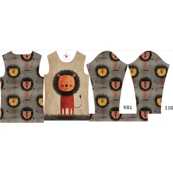 Panel na dětské termo tričko s dlouhým rukávem 116 šťastný lvíček