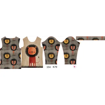 Panel na dětské funkční tričko s dlouhým rukávem 104 šťastný lvíček