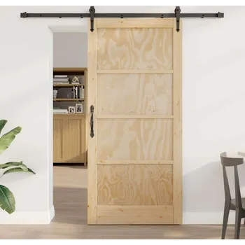 Interiérové dveře vidaXL Posuvné dveře ORKDAL Přirozená a černá 93 x 202 cm [3333738]