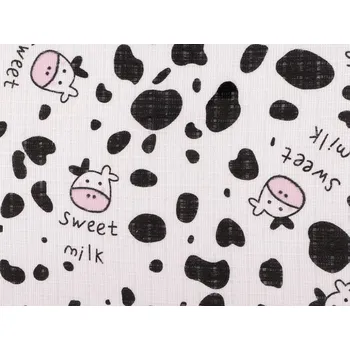 Bavlněná plenkovina / mušelín kravička Varianta: (322T) bílá, Balení: 1 m