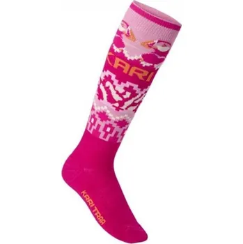 Dámská móda Dámské vlněné podkolenky KARI TRAA JOHANNE 38-39 Růžová, Fialová, Oranžová