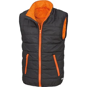Dívčí vesta Result Dětská zateplená vesta R234Y Black-Orange XL (11-12)